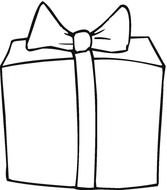 black and white picture of gift box with bow
