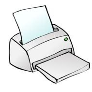drawn office printer with paper