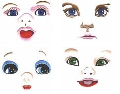 four Doll Faces, Embroidery Designs