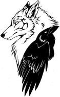 Wolf And Raven Tattoo drawing