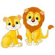 Baby Girl Lion Cartoon darwing