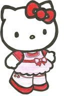 drawing of a kitty in a pink dress