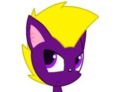 purple animal head, cartoon character