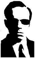 black portrait of a man on a white background