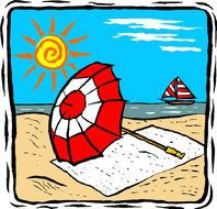 Beach Vacation Clip Art drawing