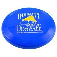 logo on a blue plastic plate