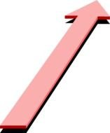 pink up arrow