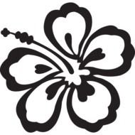 Black And White Hawaiian Flowers Clip Art N2