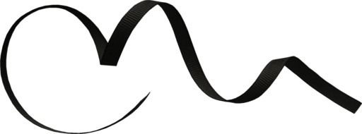 curly black ribbon on the white background