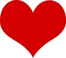 red Heart shape at white background, Clip Art