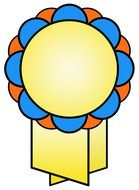 painted multi-colored school award with ribbons