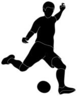 Soccer Player Kicking Ball Clip Art drawing