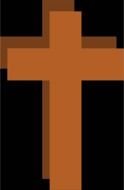 brown Christian cross on black as an illustration