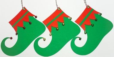 clipart of Christmas Elf socks