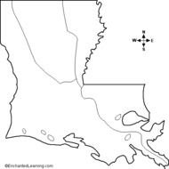 Louisiana State Map Outline