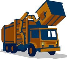 Colorful garbage truck clipart