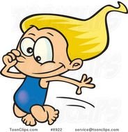 Cartoon Girl In Swimming Pool