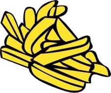 drawn french fries on a green background