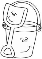 Sand Shovel Coloring Page drawing