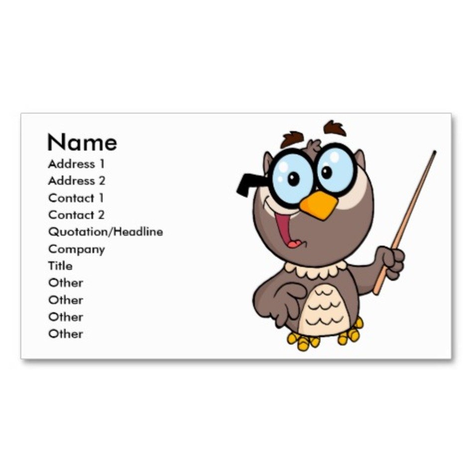 Owl Teacher Business Card Template