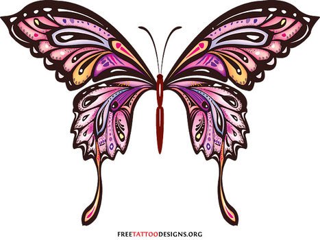 Pink Butterfly Tattoo