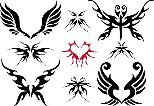 Tribal Angel Wings Tattoo Designs