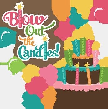 Girl Blowing Out Birthday Candle Clip Art