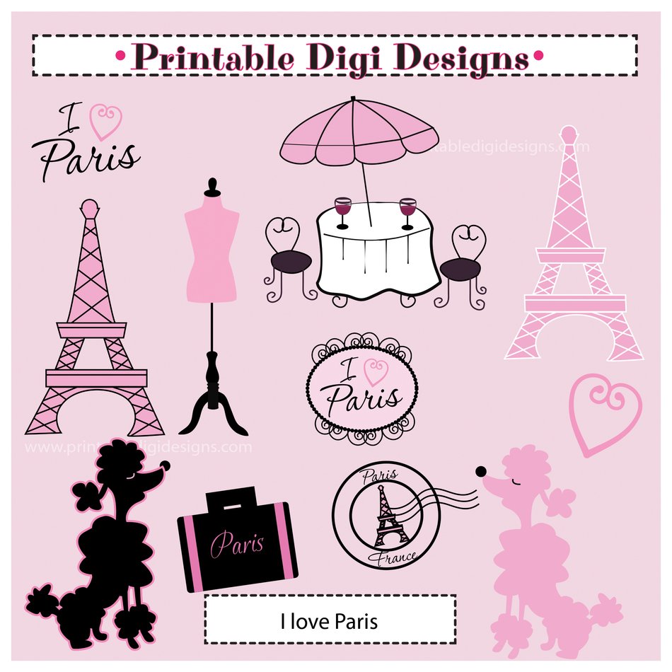 clip art with Paris attributes