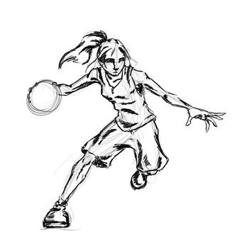 Girl Basketball Player Clip Art N2