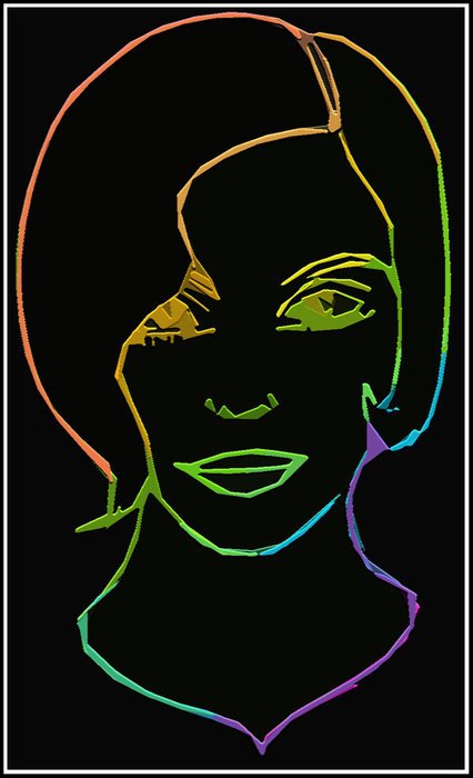 Rainbow face drawing