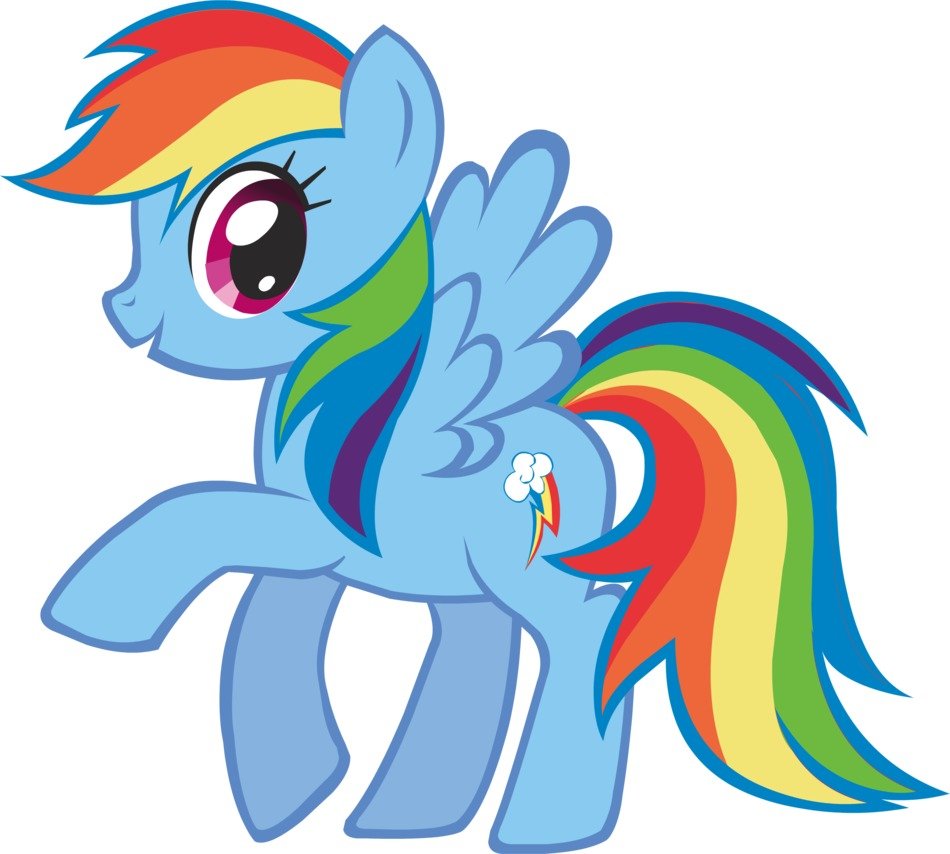 Cartoon pony with rainbow tail free image download