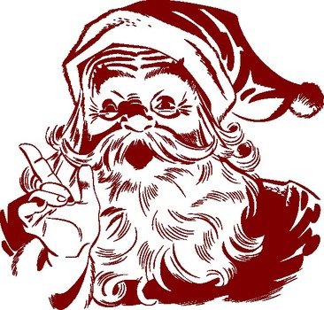 Santa Clip Art Black White