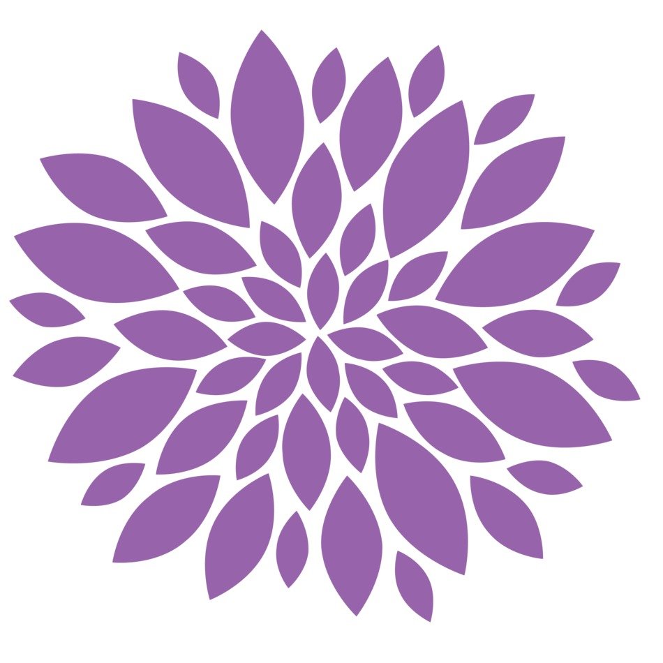 clipart of flower with purple petals