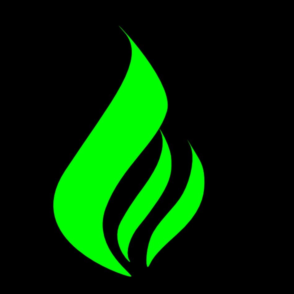 Black With Green Flames