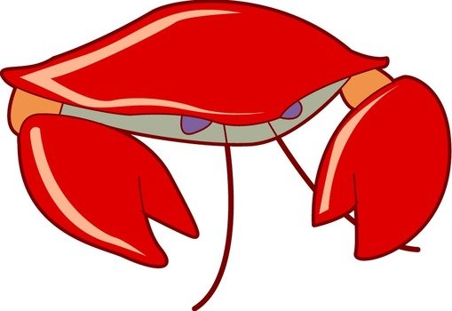 Clipart of the cartoon red crab