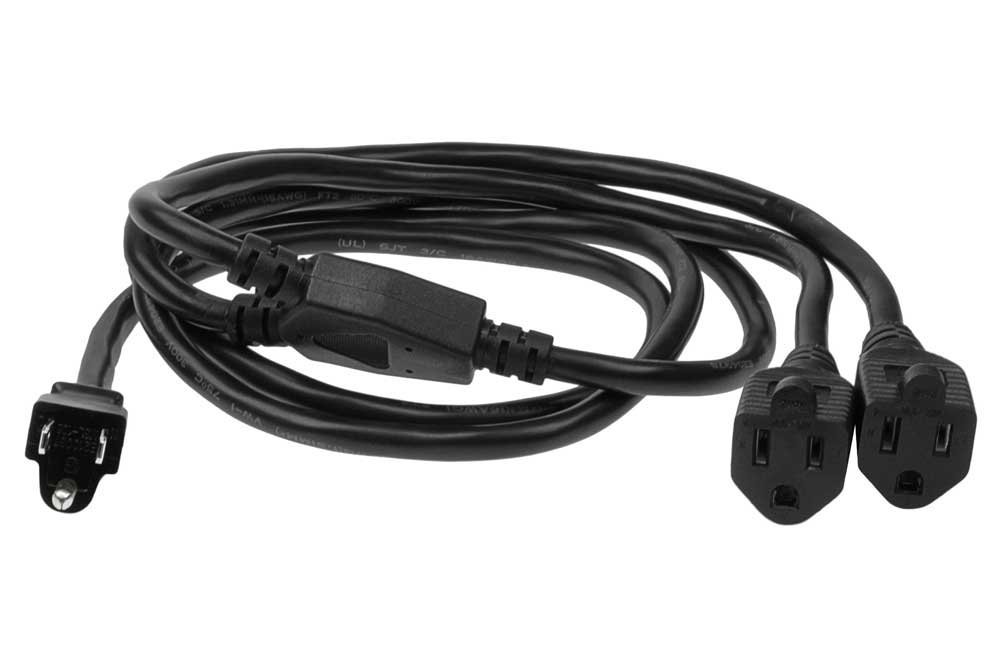 SF Cable, 6ft Outlet Saver Power Cord Splitter, 1 NEMA 5-15P to 2 NEMA ...