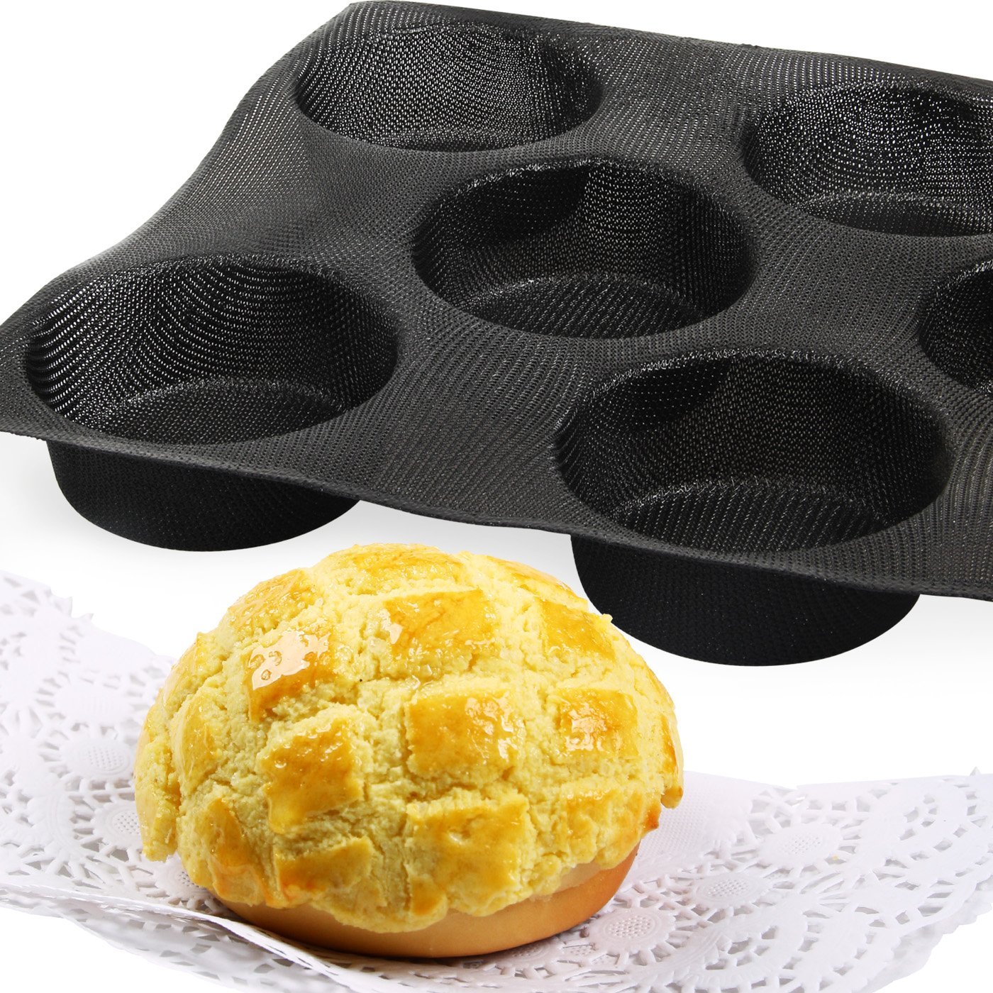 Yilove non stick perforated silicone bread baking mold 4 loaf molds n5