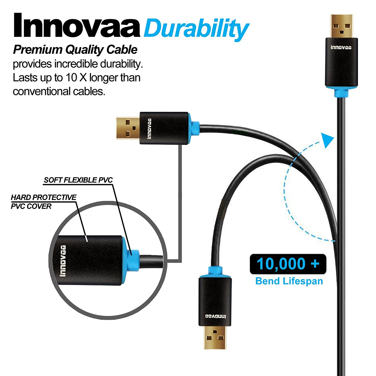 INNOVAA Premium Micro USB 2 0 High Speed Cable 6 Feet Compatible INNOVAA Premium Micro USB 2 0 High Speed Cable 6 Feet Compatible