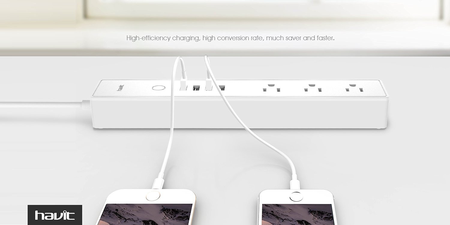 HAVIT USB Power Strip/PowerPort Strip, with 4-Port USB Charging ...