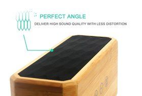Wireless Bluetooth Speakers Portable Rechargeable Bamboo Wooden Bluetooth Stereo Speakers for cell iPhones and... N5