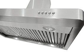 XtremeAir UL02-W36 Wall Mount Range Hood with 900 CFM Baffle Filters/Grease Drain Tunnel, 36" N8