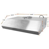 BV Stainless Steel 30" Under Cabinet High Airflow (870 CFM) Ducted Range Hood with LED Lights N4