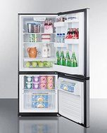 Summit FFBF101SS 24" Energy Star Bottom Freezer Refrigerator with 10.2 cu. ft. Capacity Frost-Free Operation Humidity... N2