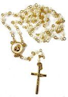 Saint Rita Da Cascia Rosary Pearl White alike Beads Blessed Prayer Medal &amp; Cross