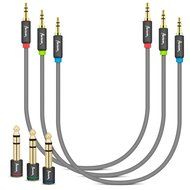 Aurum Cables Male to Male 3.5mm Universal 24K Gold Plated Auxiliary Audio Stereo Cable with 3 6.35mm Male to 3.5mm... N11
