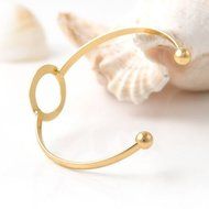 Minimalist Women Geometric Circular Bracelet Opening Adjustable Hand Ring Bangle N2