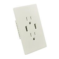 SeeWonder 2 AC Outlet Socket Wall Mount Surge Protector with Dual USB Charging Port Wall Charger 2.1A N3