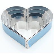 Hanason Stainless Steel Rings Hart Molding Plating Forming Cake Mousse Rings 5pcs N3
