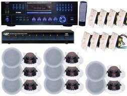Pyle PD3000A 3000W AM-FM Receiver with Built-In DVD/MP3/USB, PSS8 8-Channel High Power Stereo Speaker Selector... N2