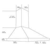 Ancona White Pyramid 450 CFM Wall Mount Range Hood, 30-Inch N5